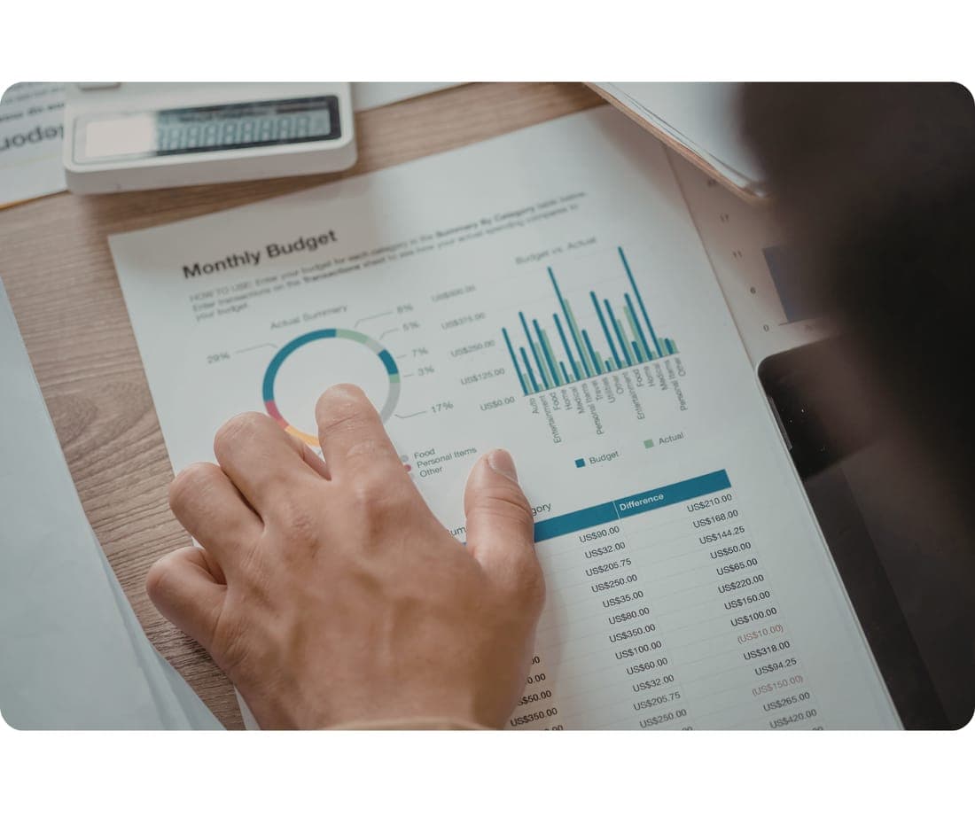 Analysis of a numerical report and charts