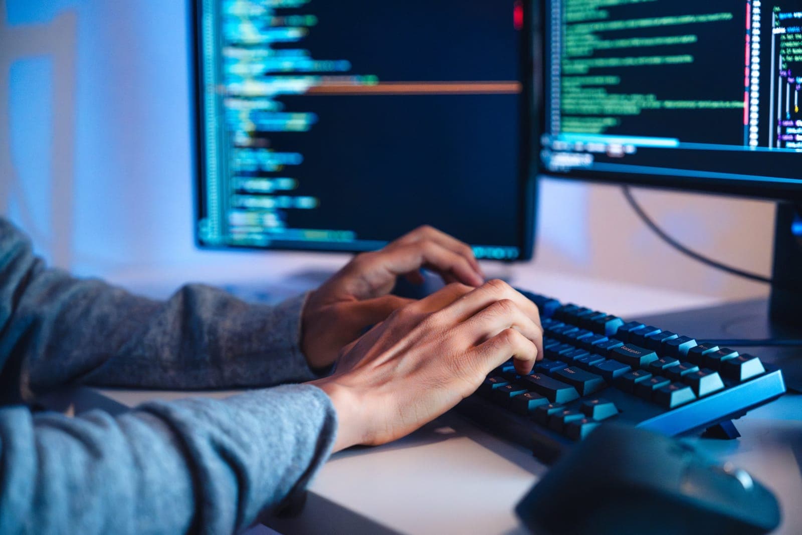 Developer coding a custom AI tool
